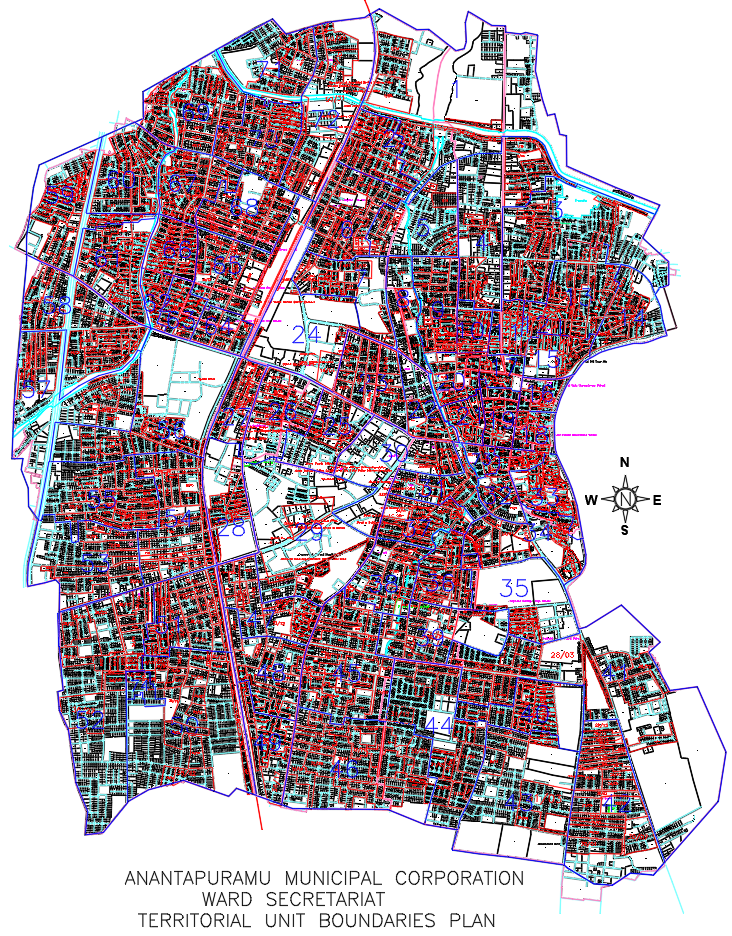 Anantapuramu Municipal Corporation Ward Secretariat Boundaries Map