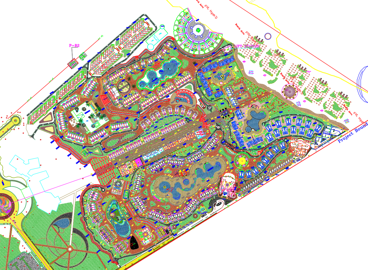 AutoCAD DWG Township Master Plan Residential and Commercial Layout
