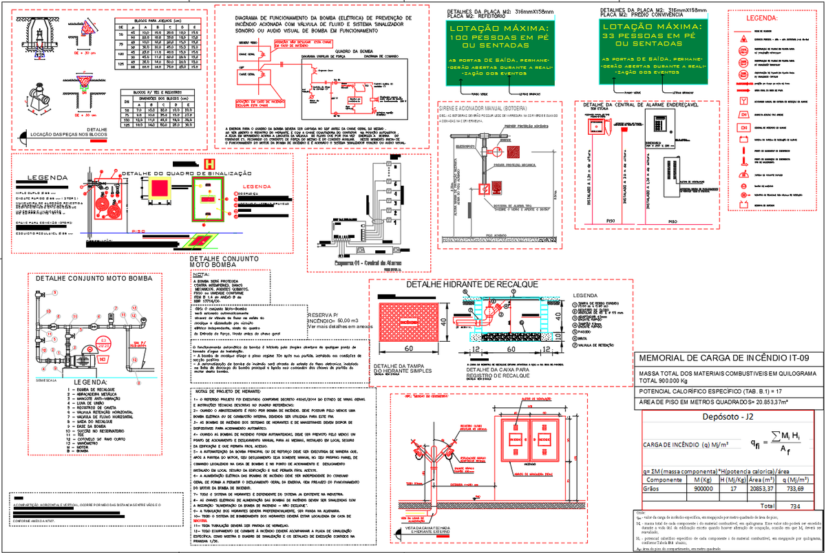 Hospital Fire Pump, Hydrant and Alarm System Details CAD Dwg File