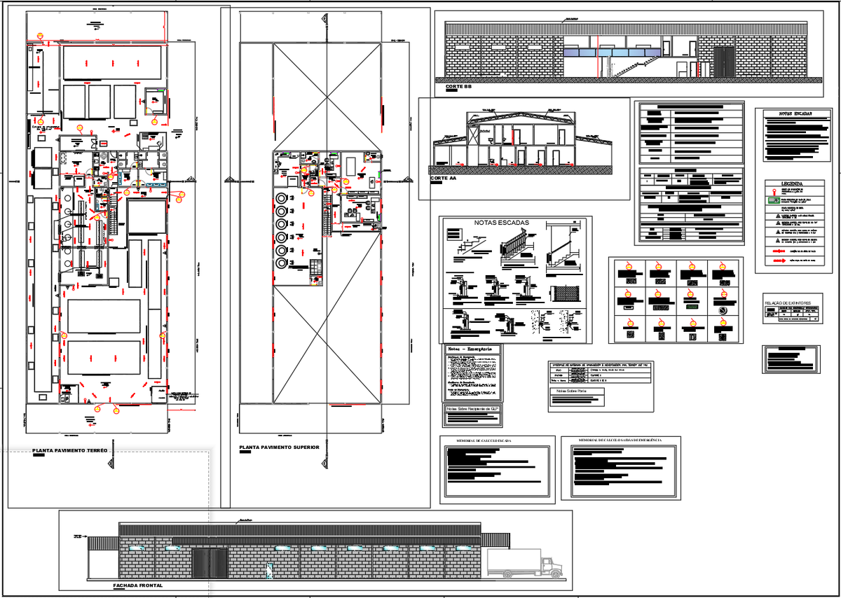 Hospital Layout CAD Drawing with Floor Plan, Elevation and Fire Safety