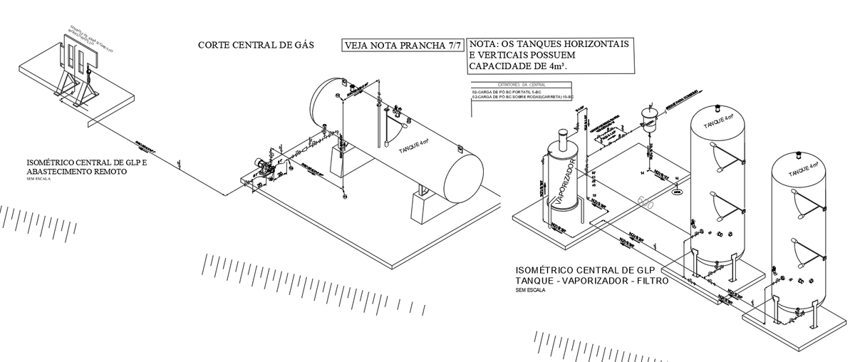 LPG Gas Storage and Distribution CAD Drawing with Tanks and Vaporizer