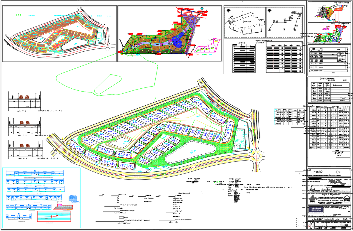Residential Site CAD Plan and Roads Plots layout and Landscaping