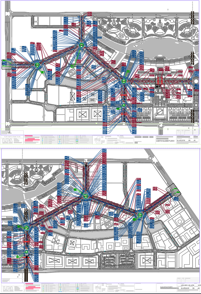 Lighting Master Plan CAD Drawing with Fixtures Layout and Grouping