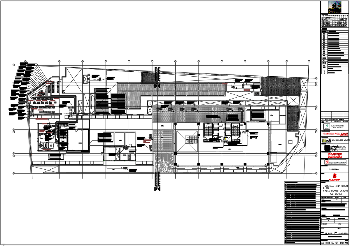 AutoCAD Electrical Cable Route Layout As Built Drawing 3rd Floor