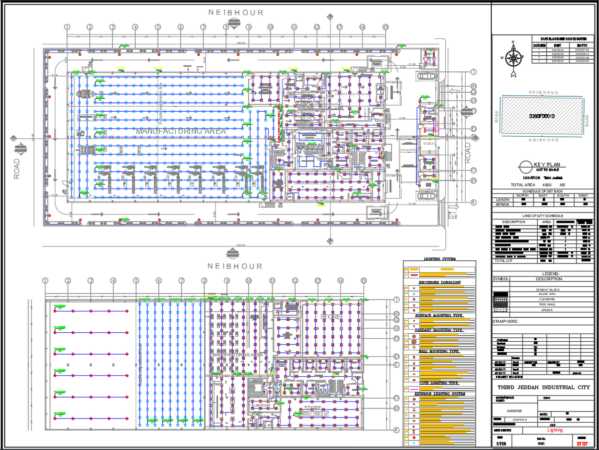 Garment Factory Architecture Layout and Electrical Plan AutoCAD