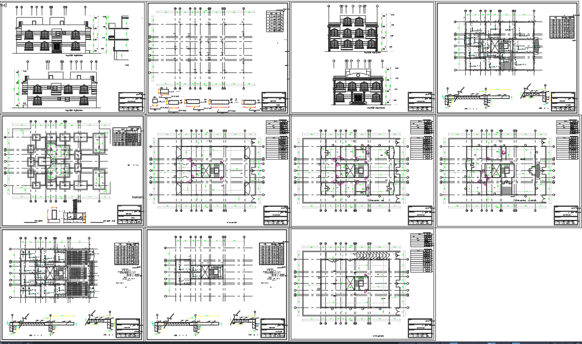 Apartment Structural and Architectural Working Plan AutoCAD DWG file