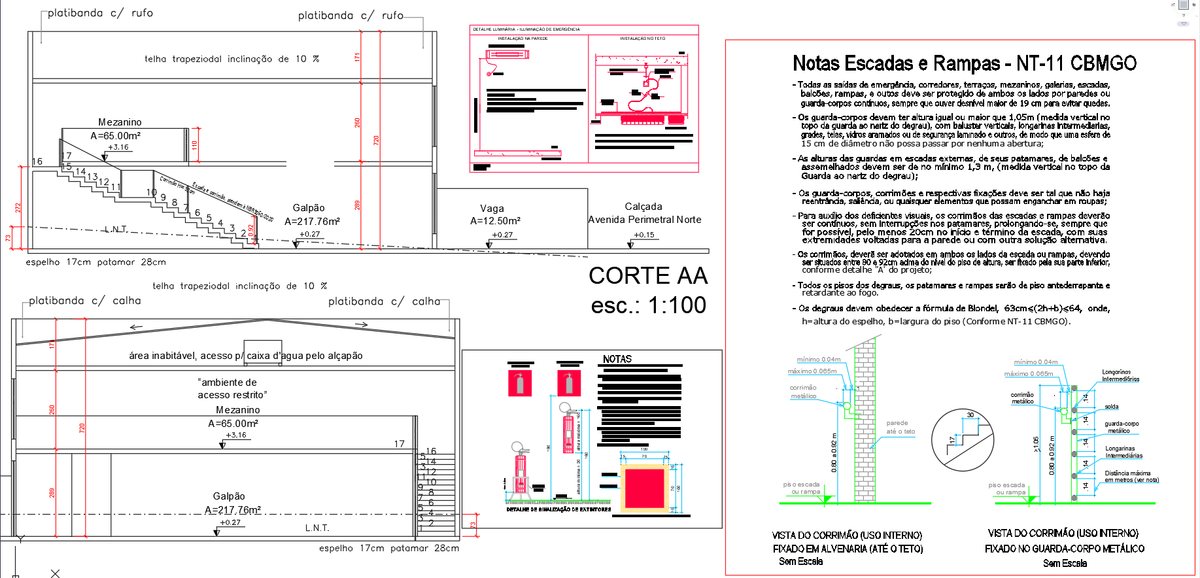 AutoCAD Fire Safety Section and Stair Details – Industrial Building