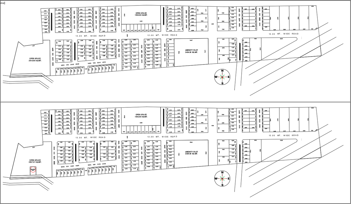 Residential Site Layout Plan with Plots Roads Open Space DWG