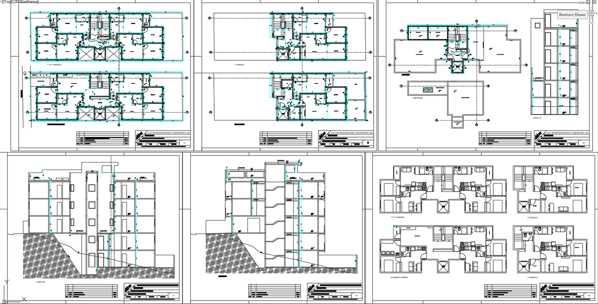 Residential Building G Plus 3 Architectural AutoCAD DWG Plans