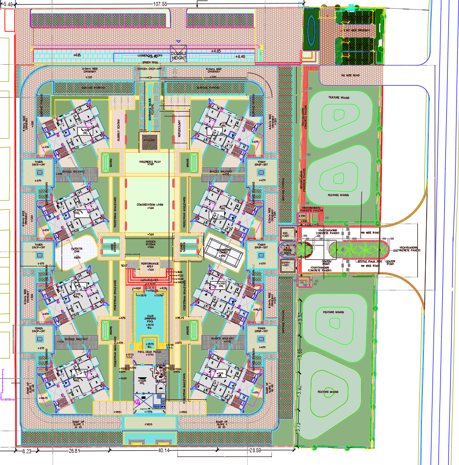 Residential Landscape Master Plan AutoCAD DWG Apartment Layout