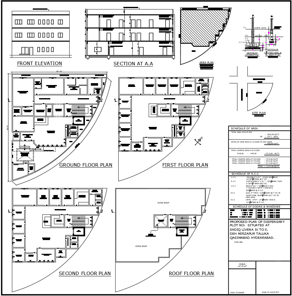 Dispensary Building AutoCAD Plan with Diagnostic and Lab Layout