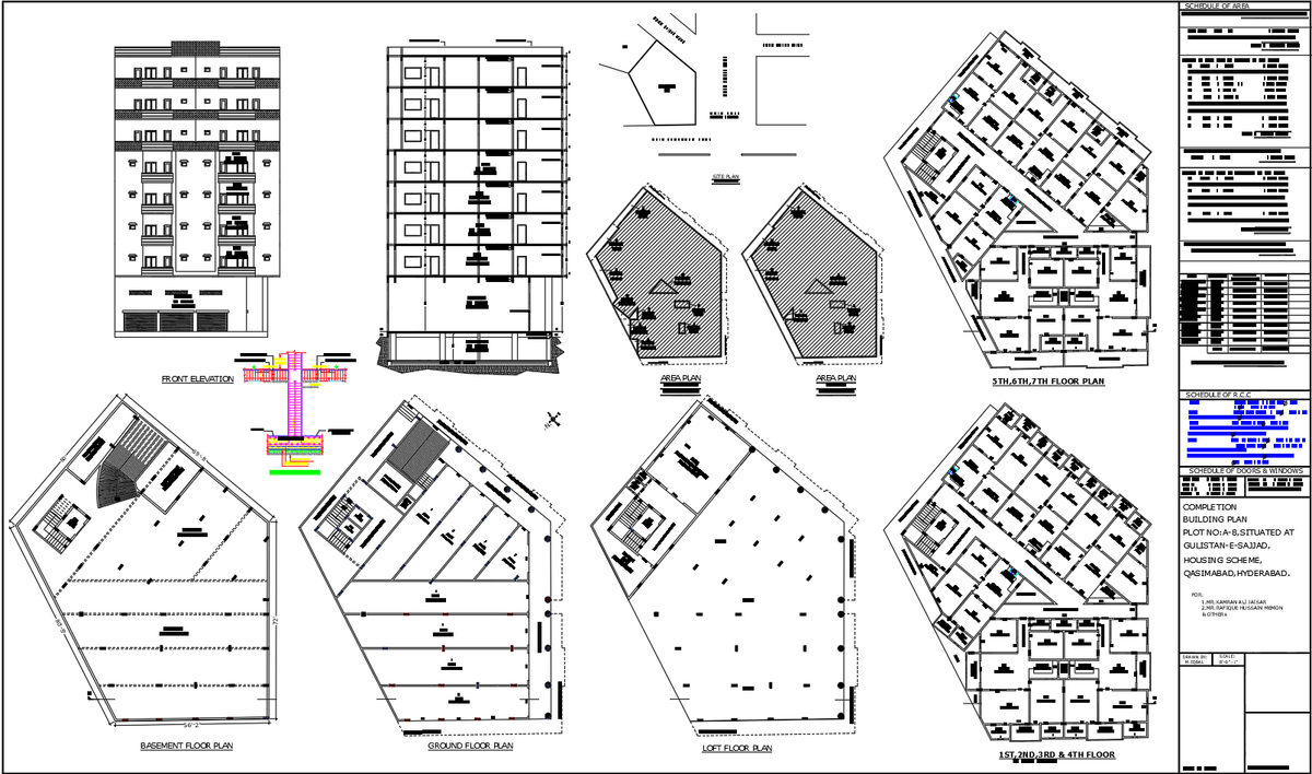 AutoCAD G plus 7 Commercial Residential Building Plan 7408 Sqft Area
