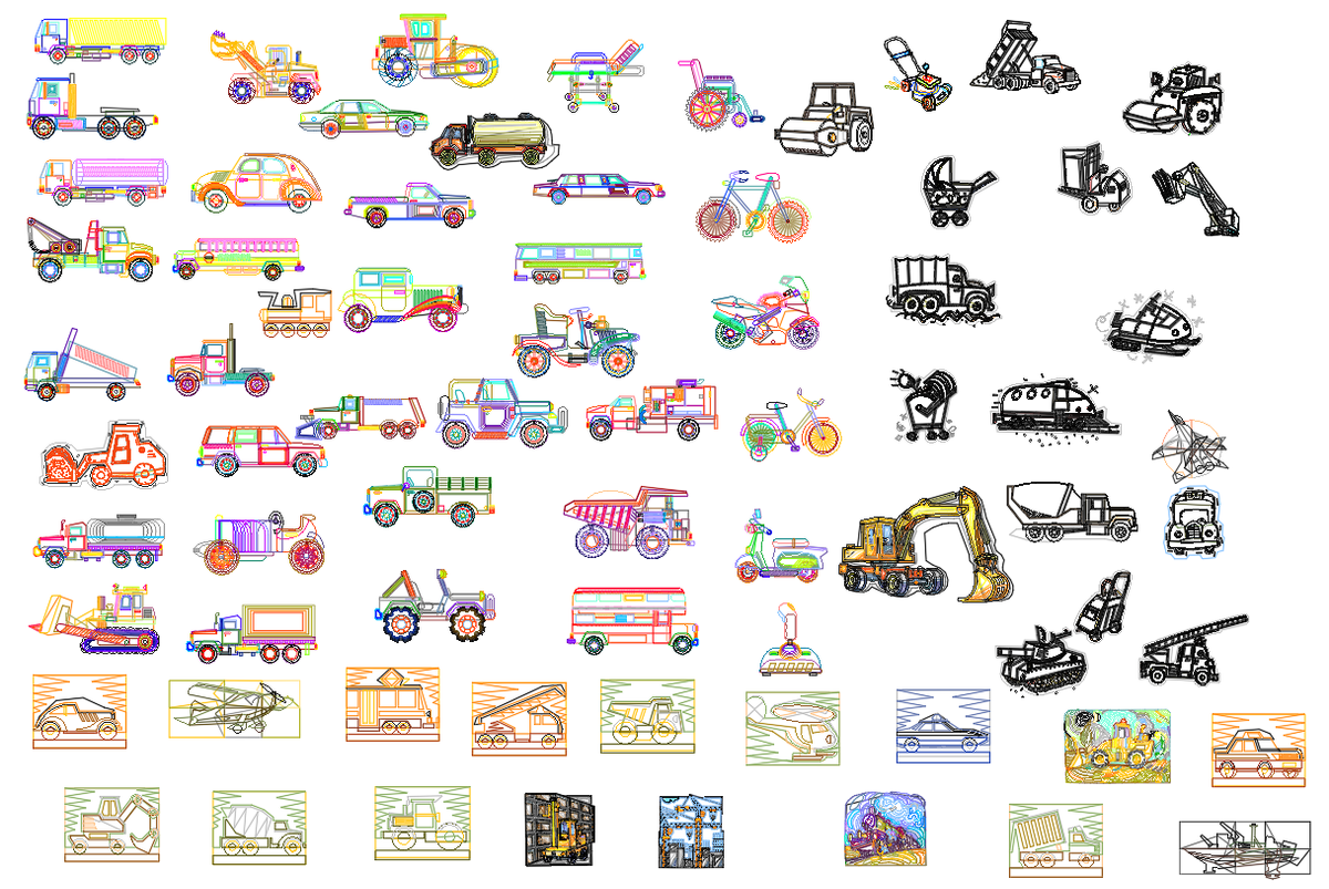 AutoCAD Vehicle Block Collection Cars Trucks Construction Equipment