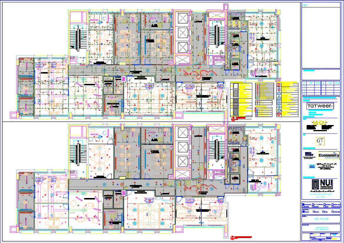 AutoCAD DWG file of Ceiling Lighting Layout for Office Interior Plan