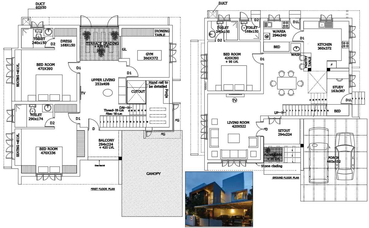 Elegant Residential CAD DWG Plan with Interior and Structural Layout