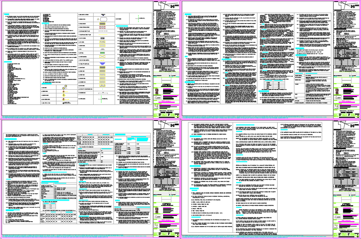 AutoCAD Structural General Notes for RCC Design and Construction