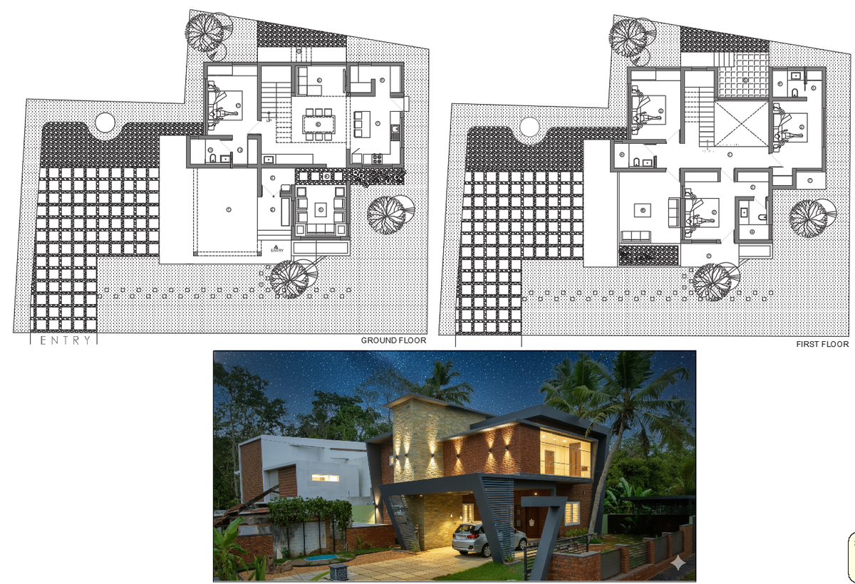 Spacious 3000 Sqft Modern Duplex Home Design With Balcony and Hall