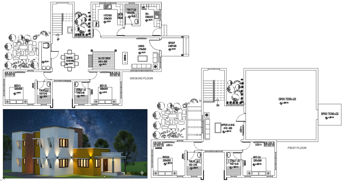 Elegant 2800 Sqft Modern Home Design With Balcony and Family Area