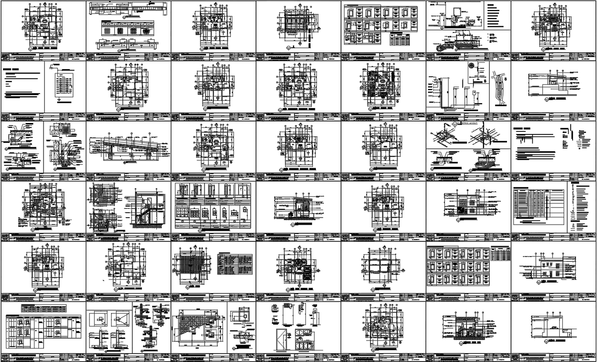 Contemporary 2 Storey Residential DWG Plan With Full Structural Layout