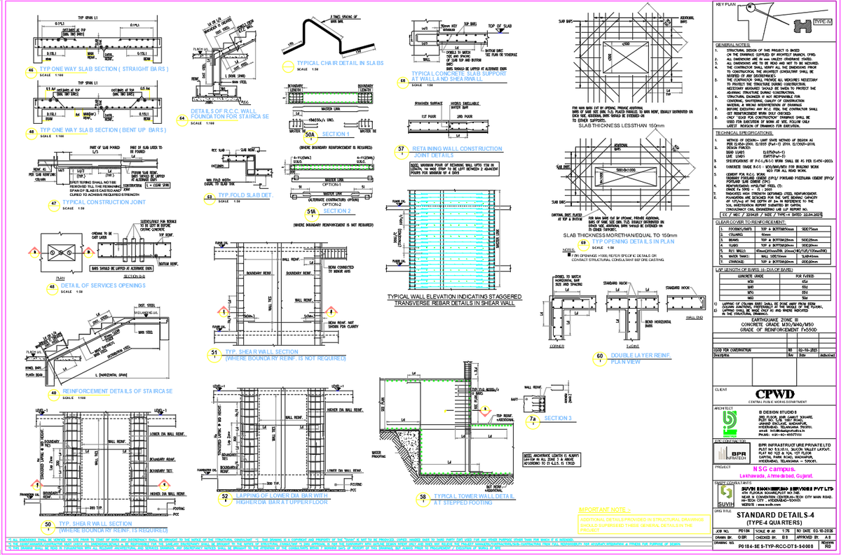 RCC Slab Reinforcement and Shear Wall Detailing And Construction Notes