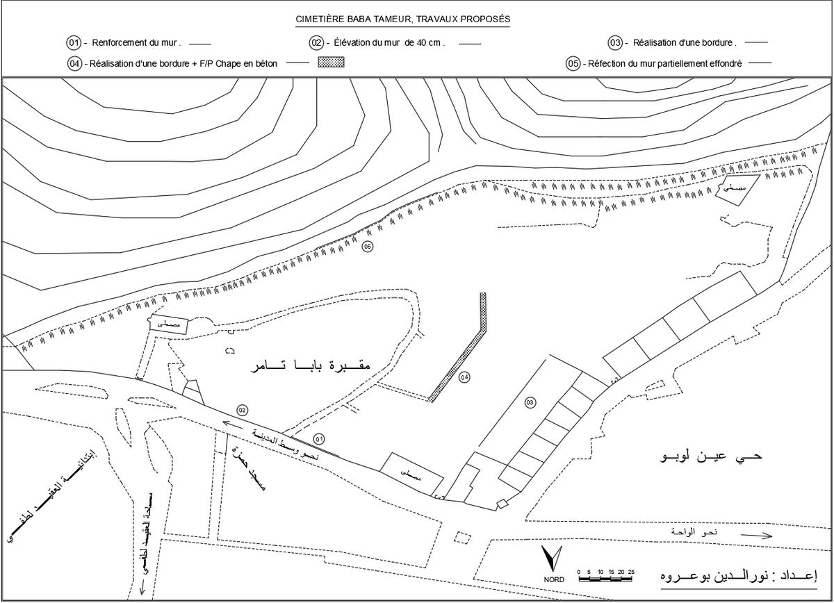 Cemetery Boundary Wall Restoration and RCC Structure Layout Plan