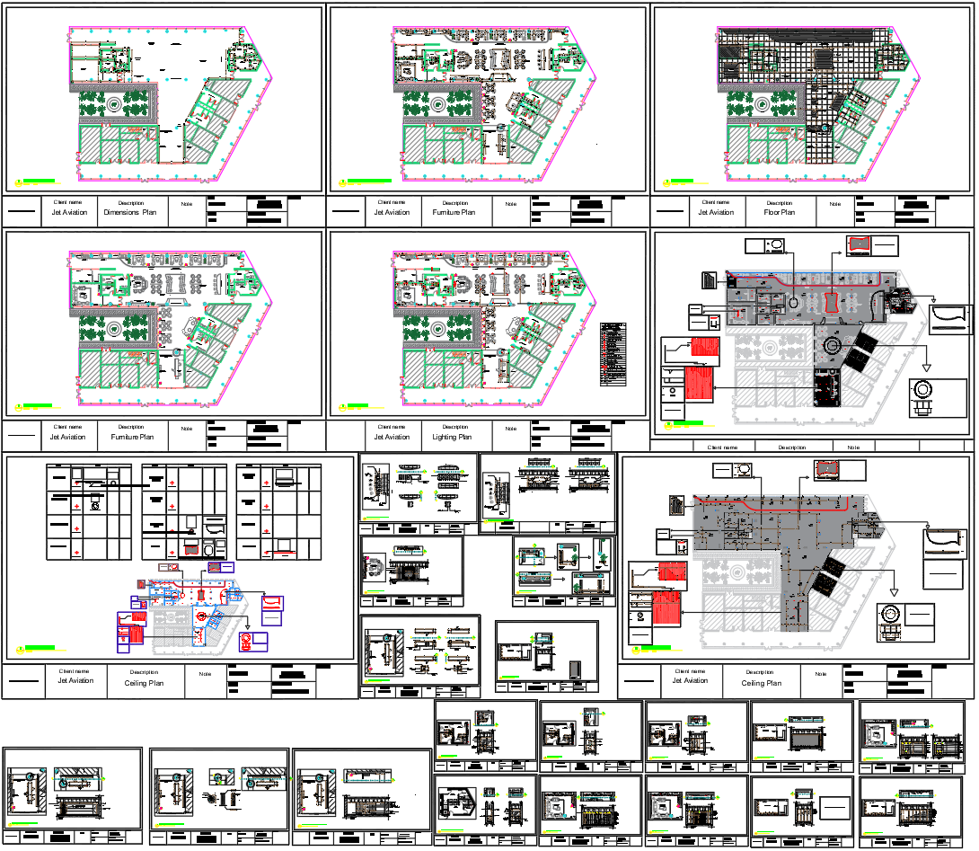 Jet Aviation Reception Lounge Interior and Furniture Layout Plan