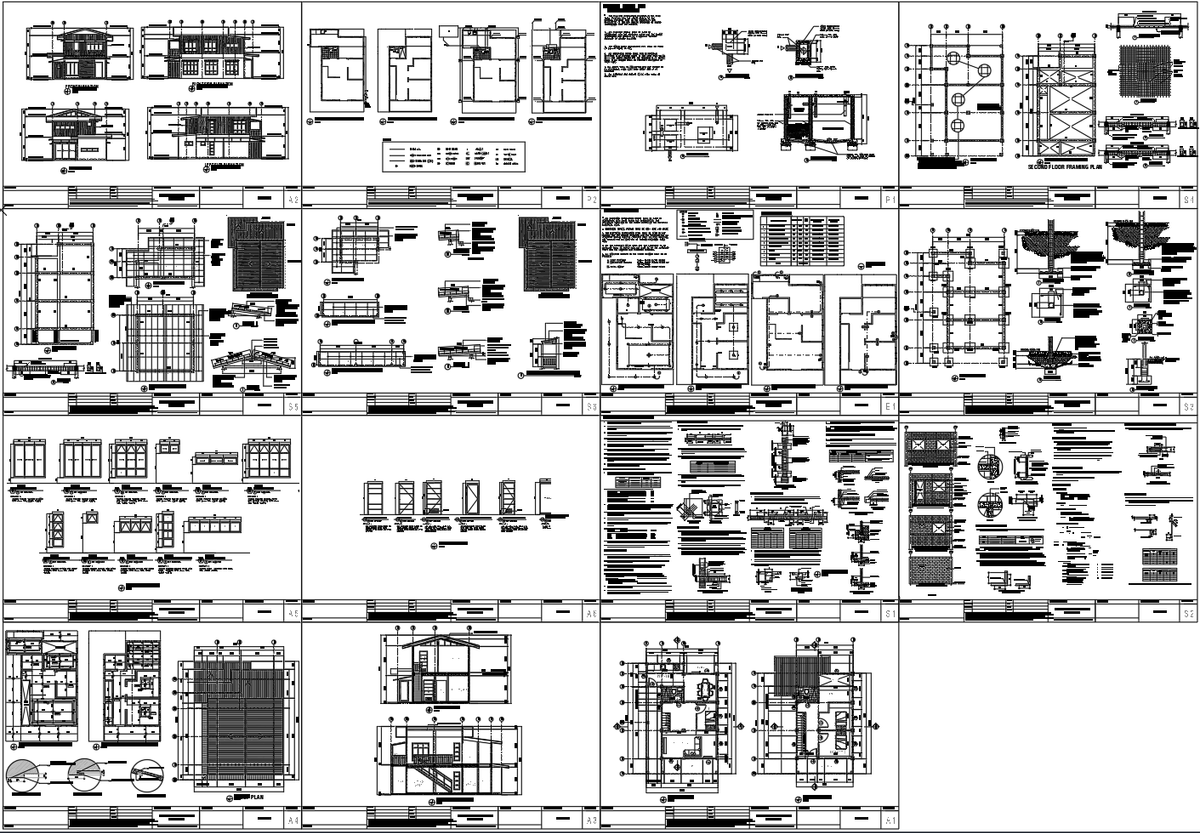 Two Storey Residential Building Full Set With MEP and Structural DWG