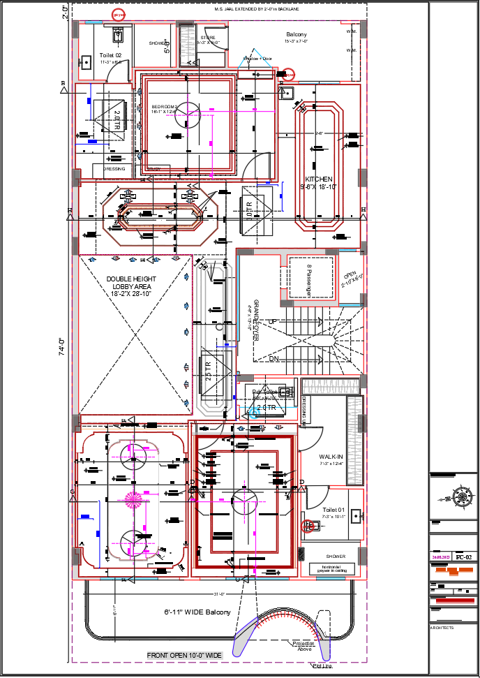 Luxury Villa First Floor Ceiling Layout With Bedrooms and Lobby