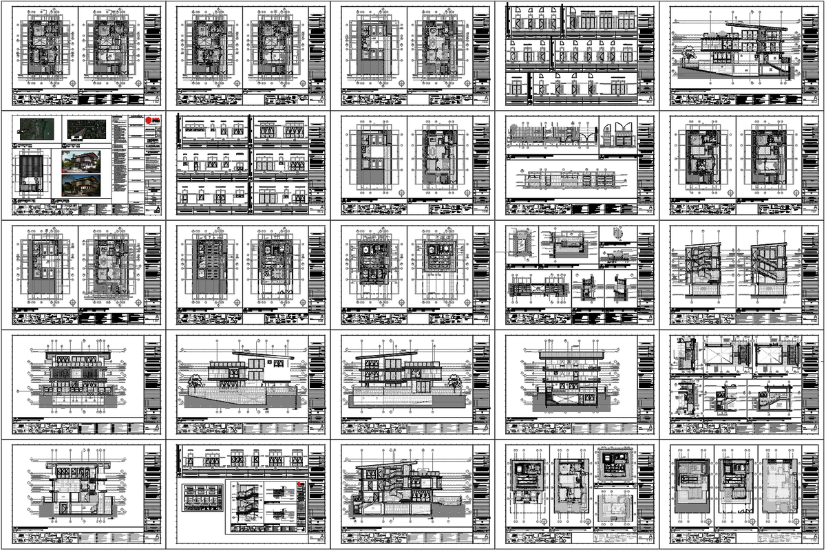 Modern 3 Storey House Second Floor Plan with Bedrooms and Roof Deck