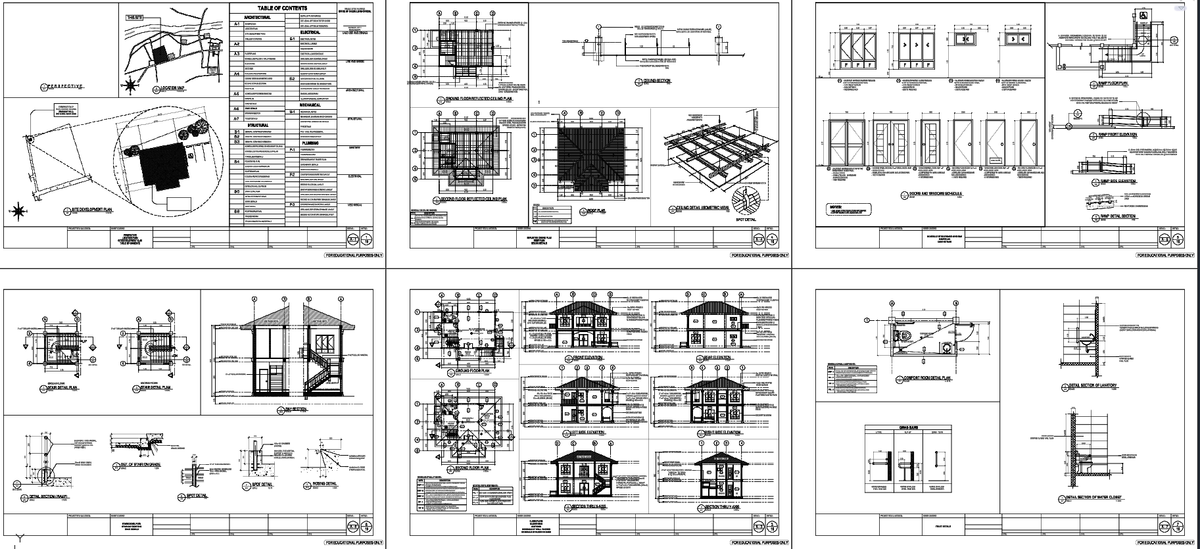 Two Storey Pavilion Gazebo Architectural Plan 14x14 ft with Elevations