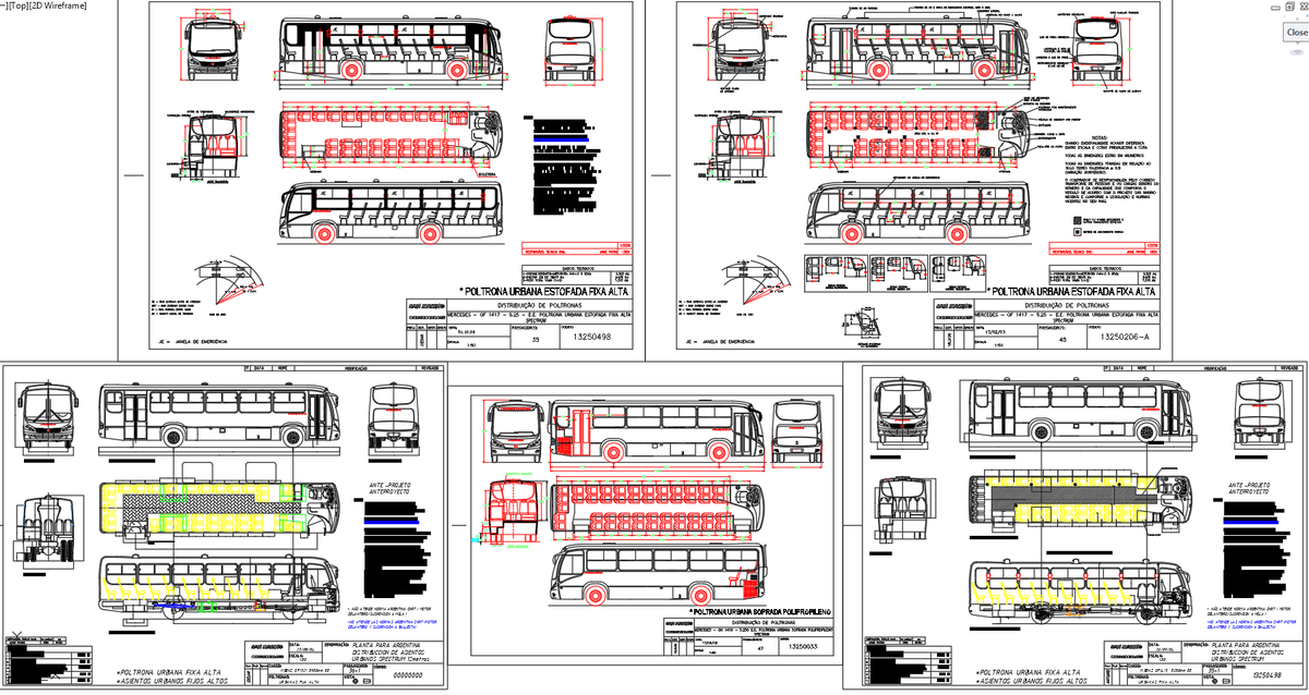 Mercedes Urban Bus AutoCAD DWG Design with Seating Layout Plan
