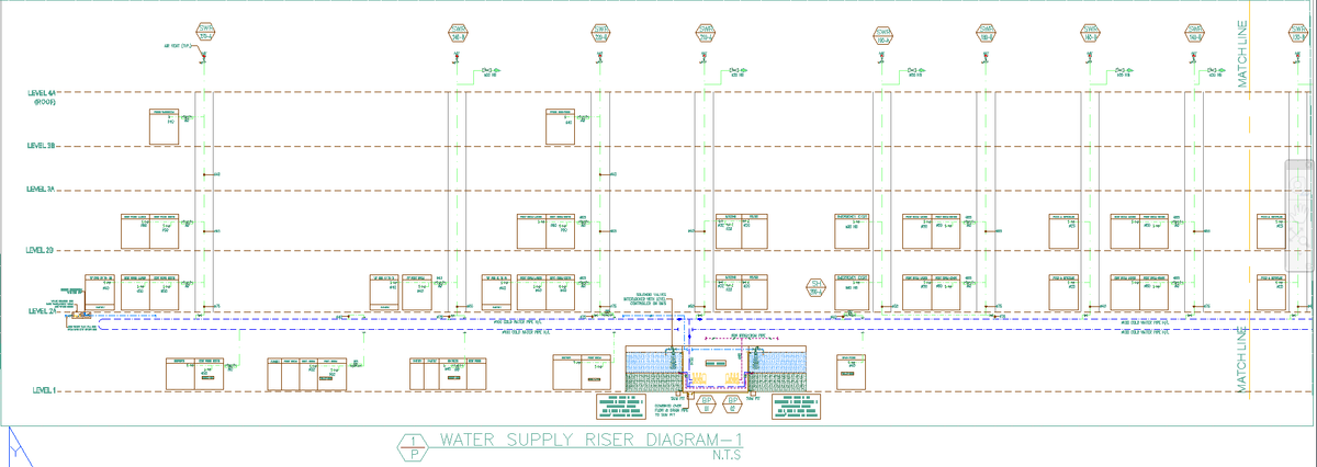 Autocad Roof Water Tank Plan with Pump Room and Level Details