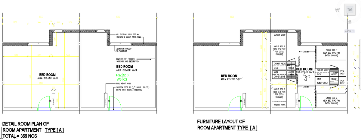 Bedroom Interior Design Layout Plan in AutoCAD DWG Format File