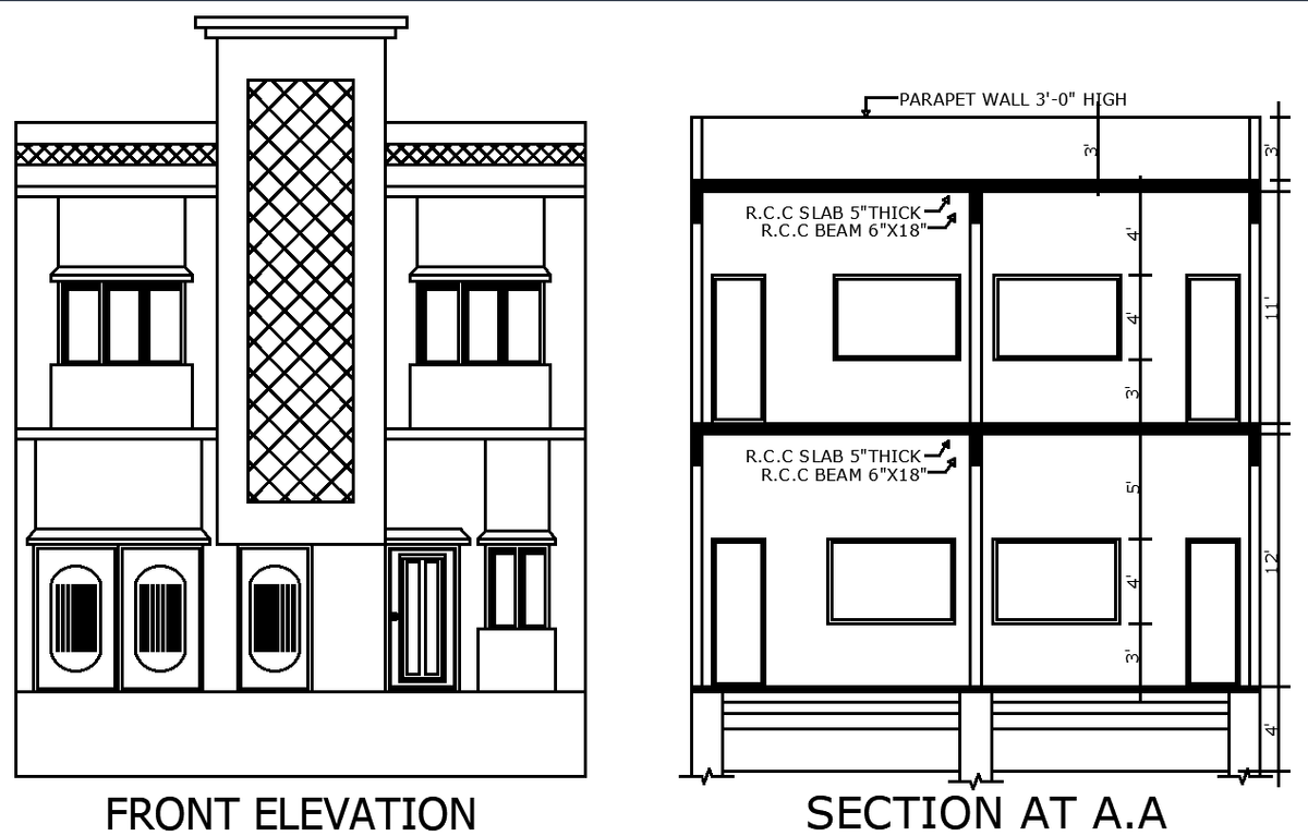 House AutoCAD File Plan with Rooms Lounge Kitchen and Courtyard