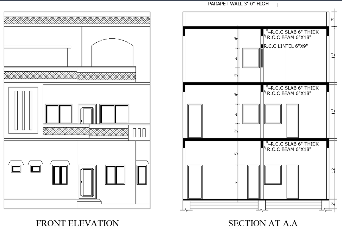 House Design DWG CAD Plan with Bedrooms Lounge Kitchen and Terrace