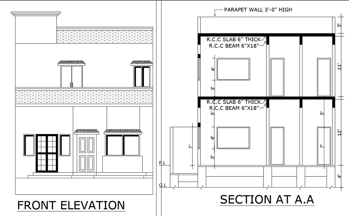 House Plan DWG CAD Design with Rooms Lounge Kitchen and Terrace