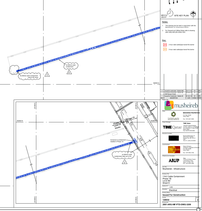 11kV Cable Containment Layout Plan With 600mm Wide Routing Details