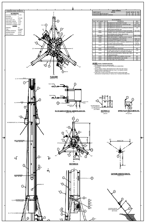 40FT Air Assisted Flare System DWG with Nozzle and Pilot Layout