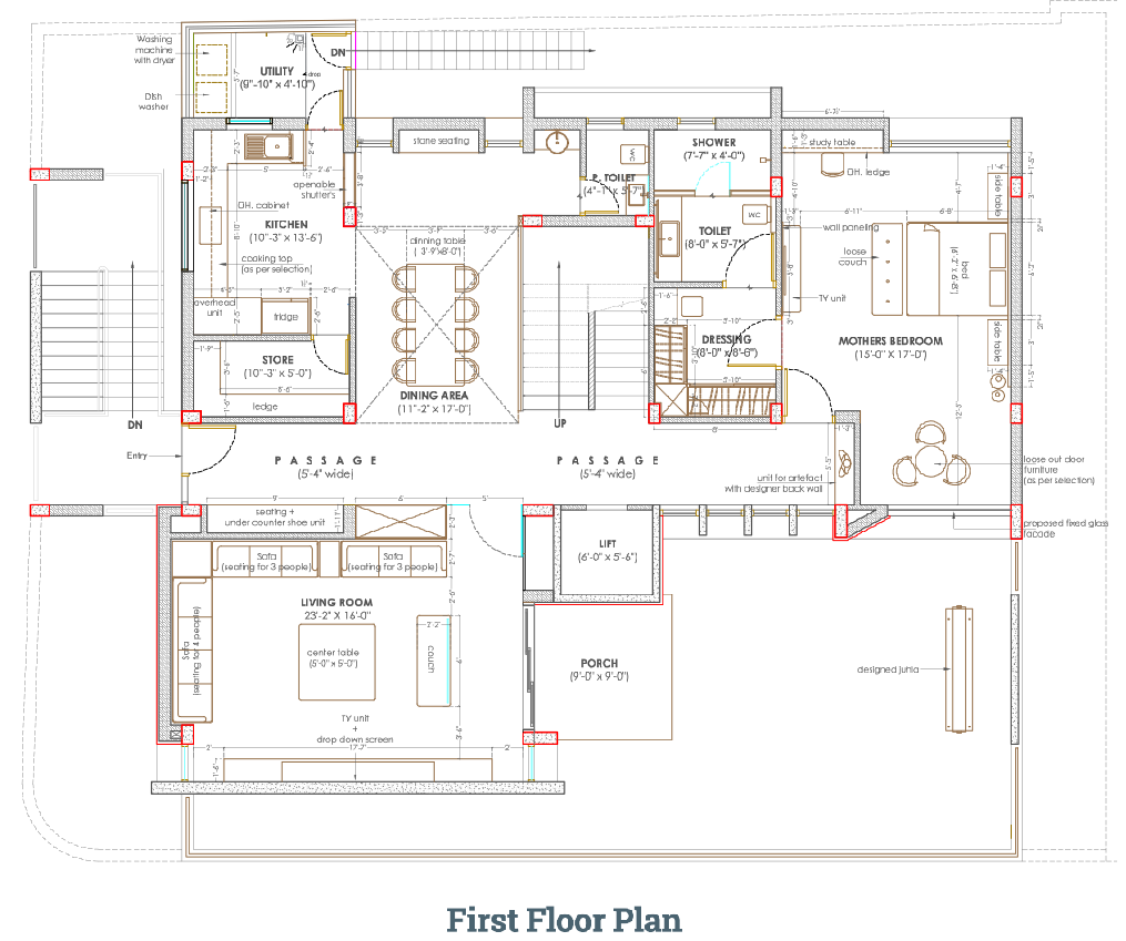 Luxury Residential House AutoCAD DWG Plans, Sections With Dimensions