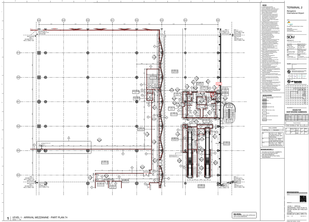 Airport Terminal 2 Arrival Mezzanine Block Work Setting Out Plan