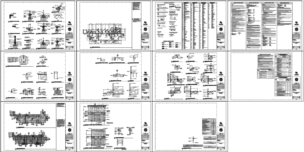 Building Structural Framing and Foundation Construction Drawings