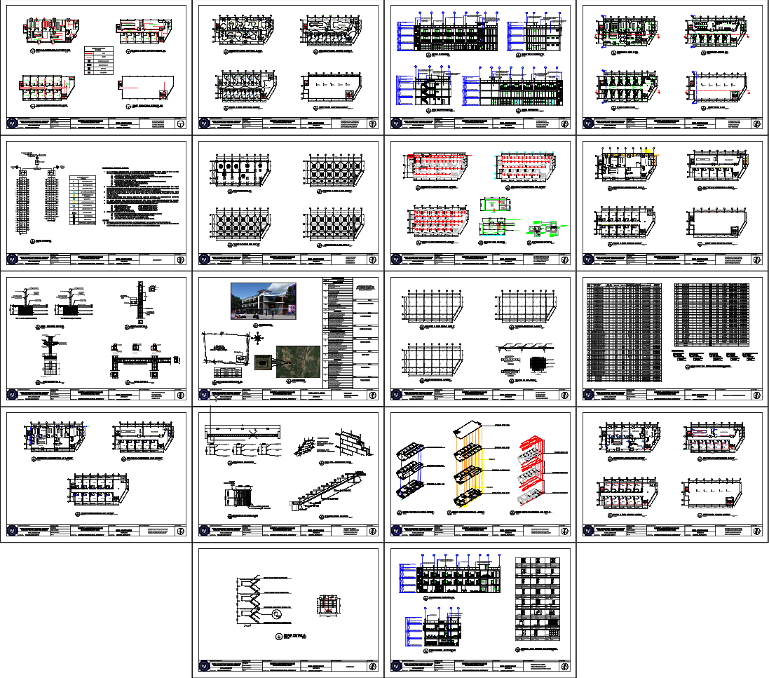 Complete House Plan DWG File with Elevations, Sections, and Layouts