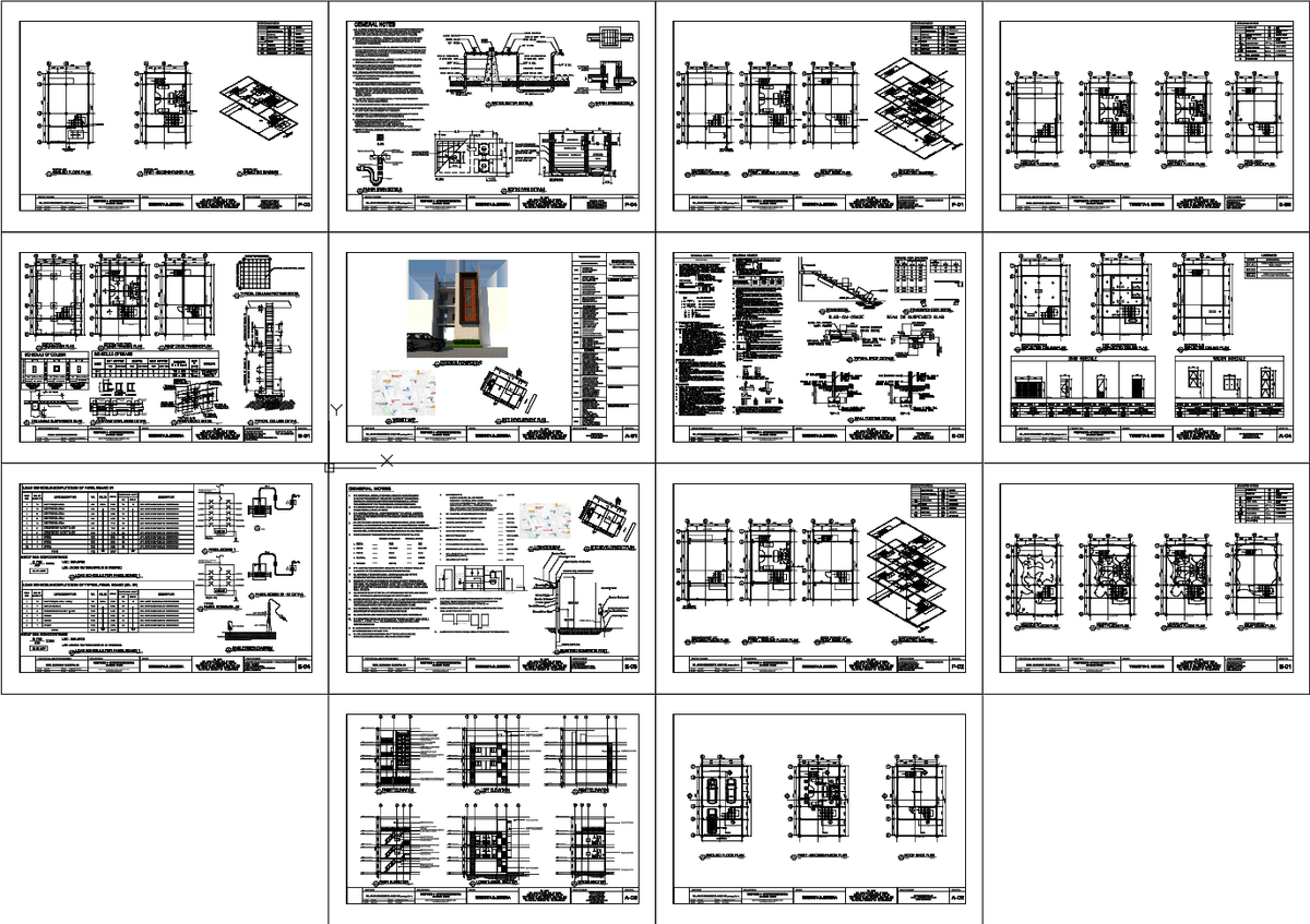 Detailed Structural House Plan AutoCAD Set with Complete Layouts
