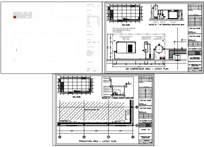 Factory Layout DWG with Office Block and Air Compressor Zone Plan
