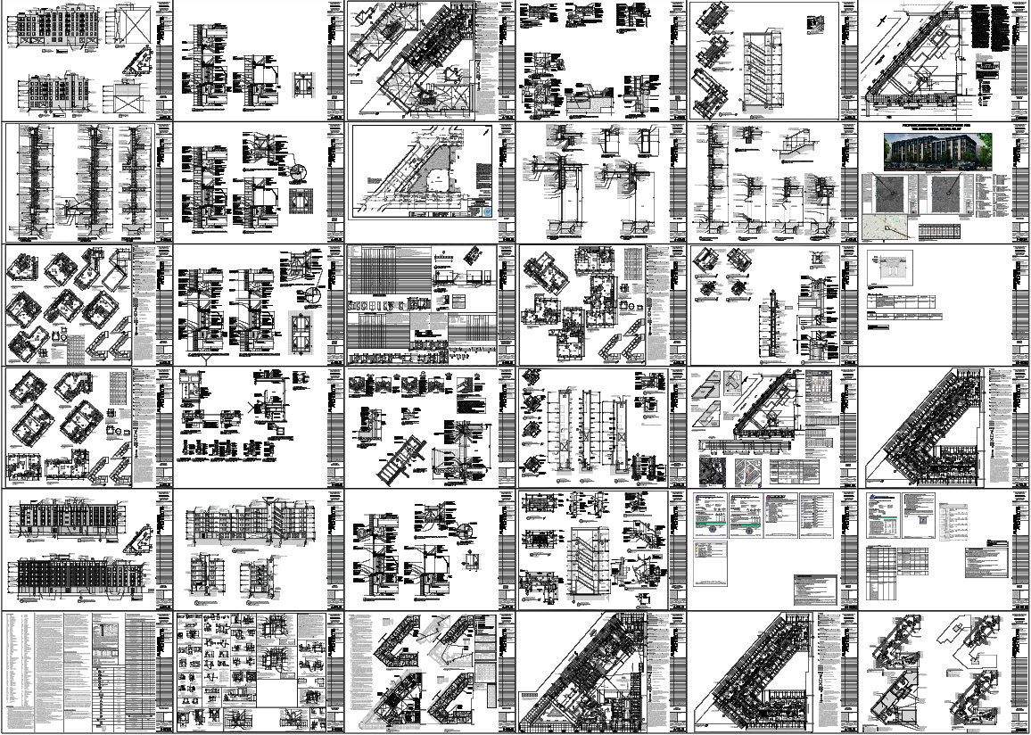 G Plus Residential Apartment Detailed Plans, Sections, Elevations DWG