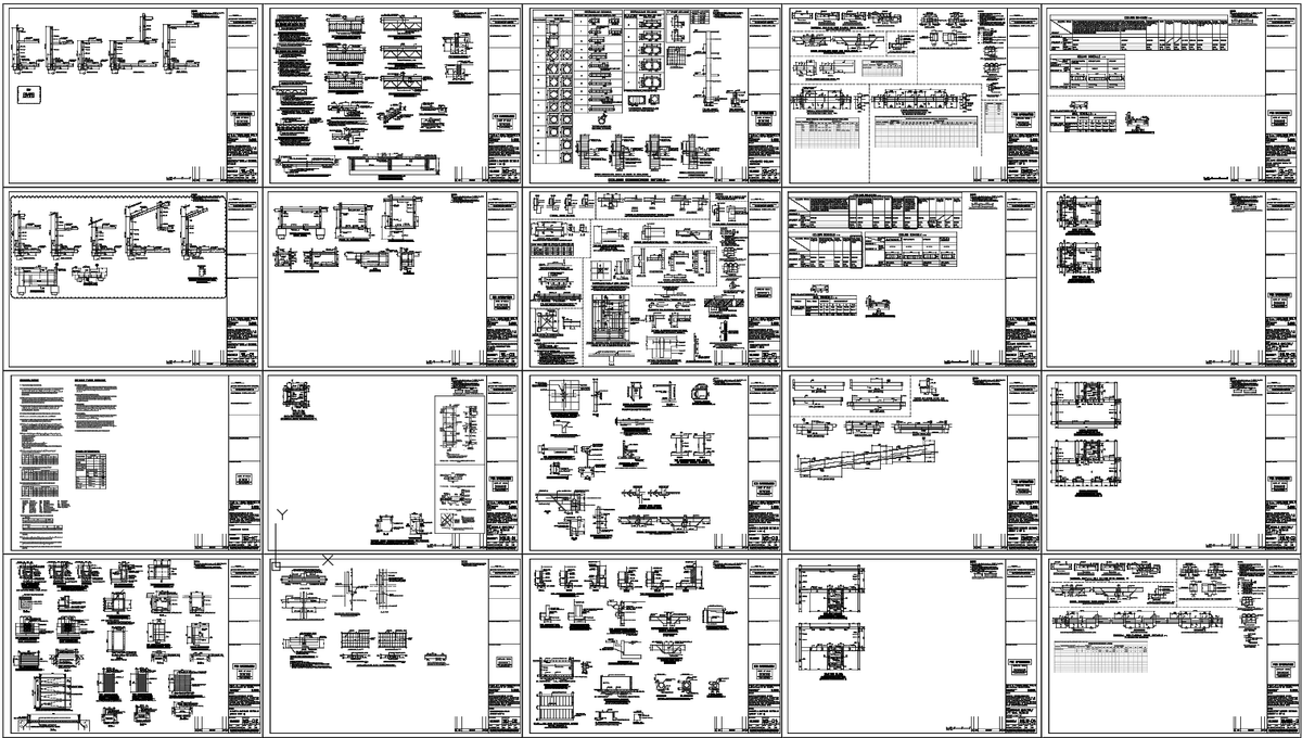 High Rise Office Tower Structural Plans Columns Beams Slabs DWG