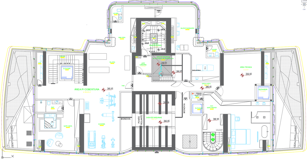 High Rise Residential Torre 02 AutoCAD Floor and Section DWG Plan