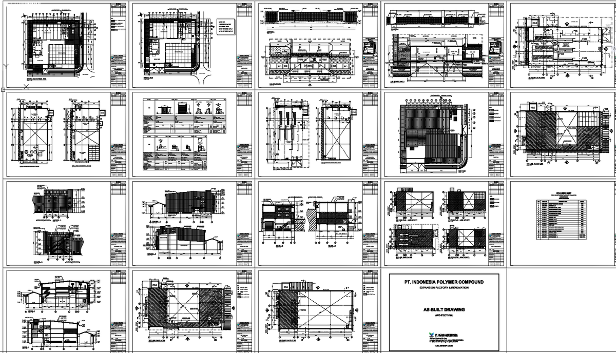 Industrial Factory As Built Architectural Plans, Sections, and Details