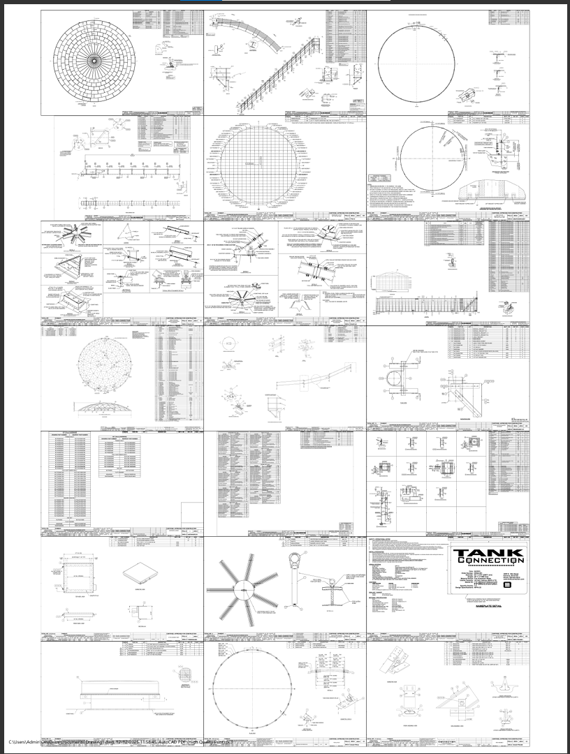 Industrial Storage Tank Construction Layout Full Structural Details