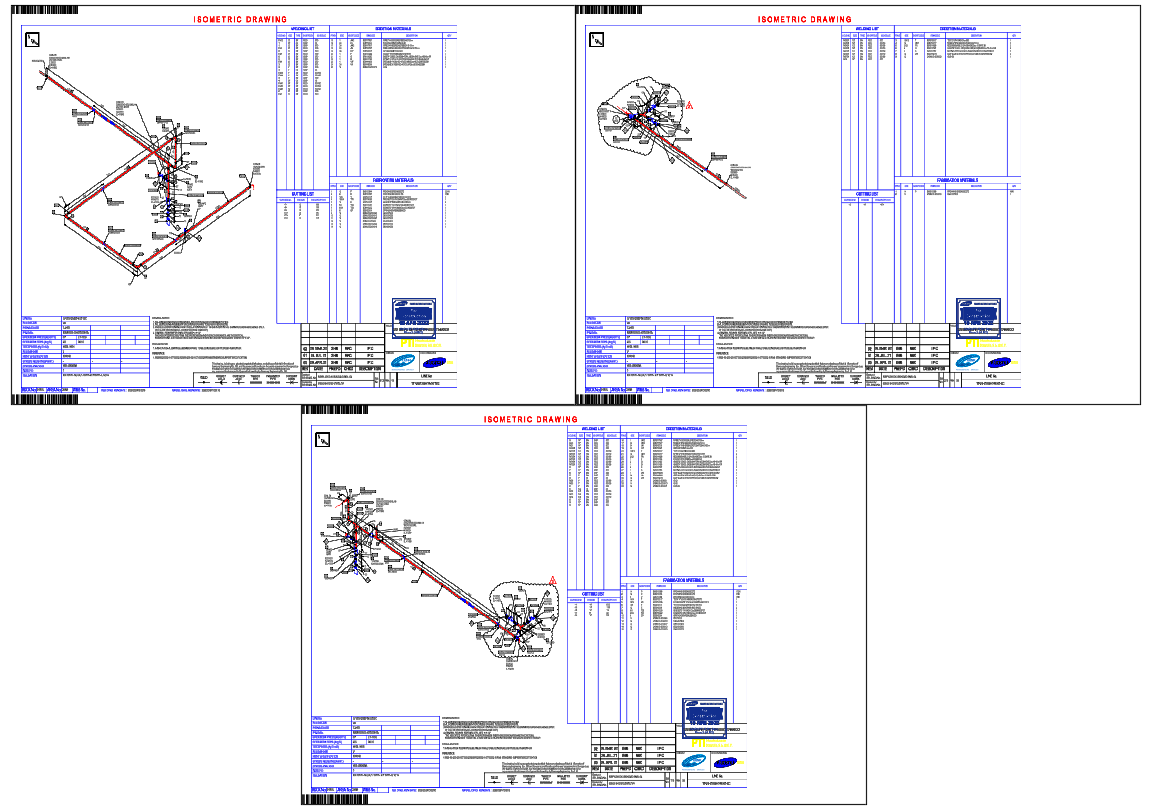 Isometric Piping Layout with Full Line Specs and Routing Details